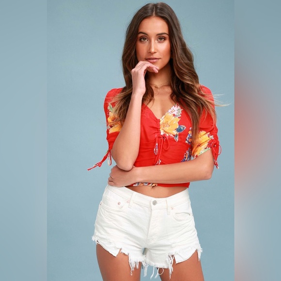 Free People Loving Good Vibrations Denim Shorts in White Size 28 - Picture 5 of 16